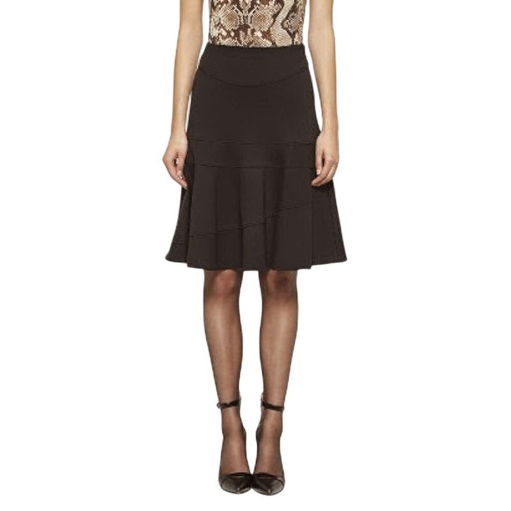 Altuzarra for Target Black Trumpet Midi Skirt 2 Side Slit Career Minimalist